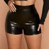 Sexy Nightclub Leather Shorts Women High Waist Bodycon Push Up Black Short Joggers Sports Fitness Female Sexy Slim Shorts