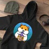 Herrtröjor söta boba streetwear vår hamster taro bubbla pärla mjölk y2k cool pullover hoodie par lösa huva tröjor