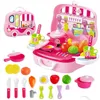 Kitchens & Play Food Wholesale- Mini Children Cooking Pretend Play Suitcase Utensils Kitchen Toys Cosmetic Set Tool For Boys Girl Gift Dhkuc