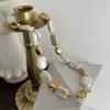 Brass Natural Freshwater Baroque Pearl Beads Necklace Women Jewelry Punk Designer Runway Rare Gown Boho Japan Korean 240306