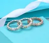 Full Diamond Titanium Steel and Silver Love Ring Luxury Men and Women Rose Gold Ring Designer Par Smyckesgåva med Box8586572