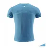 Yoga Outfit Ll Hommes Chemises d'extérieur Nouveau Fitness Gym Football Football Mesh Back Sports T-shirt à séchage rapide Skinny Male Drop Delivery Sports Dhe0C