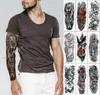 Grande braço manga tatuagem esboço leão tigre impermeável tatuagem temporária adesivo selvagem feroz animal homem pássaro completo totem tatto t2007301428512