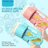 Sand Play Water Fun 69 Holes Child Toy Soap Bubble Blower Bubble Gun Machine Automatic Bubble Maker Toys Outdoor Games for Wedding Girls Children L240307