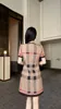 Robe à carreaux pour femmes, version haute, manches courtes, longue, slim, version coréenne, nouvelle collection printemps automne 2024
