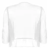 Jassen Womens Wedding Bridal Chiffon Bolero Open Front Drape Zomer Vest Seethrough Half Sleeve Crop Top Bolero Bolero voor Party