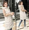 Gilet da donna Madre Inverno Piumino Gilet di cotone Giacca spessa Parka Con cappuccio Donna senza maniche Cappotto lungo 4XL 5XL 6XL Gilet casual di mezza età