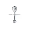 Wenkbrauw sieraden 16G wenkbrauw piercing toren oorbel Daith knus ring gebogen barbell tragus Stud naar voren Helix piercings kraakbeen Jewelr Dh4D5