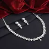 Alex Jewellery - wdzięczny na orbicie American Diamond Choker Naszyjnik z zestawem biżuterii na kolczykach dla kobiet dziewcząt