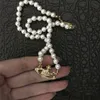 Hoge kwaliteit Rhinestone Satelliet hanger Women Orbit Pearl Chain Necklace Fashion Sieraden voor cadeau Party9392459