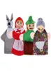 4pcsLot Kids Toys Finger Puppets Doll Plush Toys Little Red Riding Hood Wooden Headed Fairy Tale Story Telling Hand Puppets4847993