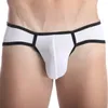 Calzoncillos transpirables y cómodos para hombre, ropa interior, Boxers súper sexys con letras de Color puro, calzoncillos con bolsa para bulto