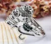 Bröllopsringar Classic Hip Hop Trend Ring Ladies Funny Skull Fashion Rose Red Stone Gift Jewelry4638241