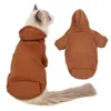 Costumes de chat sweat à capuche pour animaux de compagnie pour chiens confortable avec poches chats doux conception à deux jambes sweat chaleur confort automne hiver