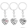 Key Rings 12 Pcs/Lot Key Chain No Longer By My Side But In Heart Paw Print Keychain Pet Animal Lovers Memorial Friend Ring Drop Deliv Dhpmi