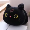 Animais 2550cm bonito macio travesseiro sofá almofada kawaii brinquedo de pelúcia recheado dos desenhos animados animal preto gato boneca para k 240307