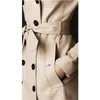 Trenchcoat Dames 2024 Herfst Kaki Zwart en Wijnrood S-2XL Double-breasted Lange Slanke Windjack Feminina 240307