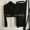 Robe à paillettes brillantes, demi-fermeture éclair, t-shirt, taille haute, jupe longue, tenue de soirée Sexy, ensemble deux pièces