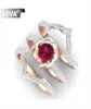 Fdlk 3-teiliges Set exquisiter Roségold-Blumenring, Jahrestag, Antrag, Schmuck, Damen, Verlobung, Ehering, Ring-Set Q07087231947