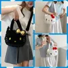 Bolsa crossbody de brinquedo de gato com cabeça grande e fofa de desenho animado, bolsa de ombro com conta de mão de pelúcia para meninas