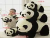 Mignon bébé grand panda géant ours en peluche peluche poupée animaux jouet oreiller dessin animé Kawaii poupées filles amant cadeaux WJ1514529266