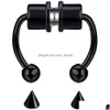 Anneaux de nez Goujons Mode Faux Anneau De Nez Cerceau Anneaux De Fer À Cheval Magnétiques En Acier Inoxydable 316L Faux Septum Non Piercing Clip Sur Goutte De Dhsg1