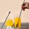 Rangement de cuisine Baguettes intégrées Cuillère Cuillères à remuer Silicone pour enfants Double usage Fouet à double tête Verre Boisson ménagère Dessert