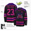 Benutzerdefinierte schwarz rosa-lila Eishockey-Trikot 3D-Druck Sie Namen Nummer Jugend Frauen Männer Hockey-Trikot Wettbewerb Training Trikots 240305