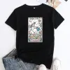 Camisetas O jardineiro Tarot Camiseta Estética Planta Mãe Presente Camiseta Gótica Mulheres Esqueleto Jardinagem Camiseta Top