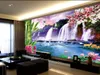 Mural de pared de TV con cascada grande y fresca, papel tapiz 3d, papeles de pared 3d para telón de fondo de televisión 9963657