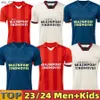 Maillots de football Eindhoven enfants hommes kits 2024 Hazard FABIO Silva Accueil chemises de football ensemble TOP adultH240307