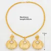 Necklace Earrings Set Italian Gold Plated Jewelry For Women Round Design Drop And Pendant Party Bangle Ring Engagement