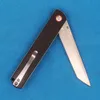 1Pcs New M3051 Flipper Folding Knife D2 Stone Wash Tanto Point Blade CNC Micarta with Steel Sheet Handle Ball Bearing Washer Outdoor EDC Pocket Knives