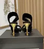 Luxury Summer Brand Moneta Sandals Shoes Lady Gold Sculpted Heel Black Velvets Strappy Party Wedding Sexy Women Walking EU35-40