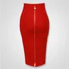 4 colors Top Quality Girl Sexy Bodycon Knee Length Back Zipper Bandage Skirt Women Tight Club Pary Fashion Skirt 240307