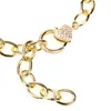 Bracelets de charme Eyika Punk Gold Link Chain Bracelet avec Zircon Coeur Spring Fermoir pour Femmes Hommes Déclaration Métal Bracelet Tendance Femme Bijoux