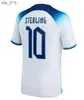 Maillots de football Maillot de football Angleterre RUSSO Angleterre Coupe du Monde 2024 BLANC BRILLANT STERLING GREALISH Adulte Enfants KitH240307