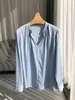 Kvinnors blusar 2024 Spring Women Solid Color Silk Shirt Temperament Damer Långärmad Pullover Blouse
