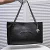 Nuova shopping bag con borsa a tracolla portatile alla moda in vera pelle di grande capacità per donna