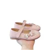 Girls Antique Shoes 2024 Spring New Hanfu Shoes Female Students Round Head Single Shoes Light Elegant Embroidered Shoes