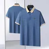 8XL 7XL 6XL haut d'été qualité luxe rayé Polo hommes à manches courtes revers hommes Polos chemises affaires t-shirt en vrac 240305