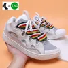 Luxe curb sneakers Designer Geklede schoenen voor heren buitengewone Casual sneaker mesh geweven heren platformschoen met veters Roze dames leren nappa kalfsleren sneakers