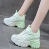 Womens Mix Color Chunky Sneakers Spring Breathable Mesh Platform Sports Shoes Woman Lace Up Thick Sole Casual Shoes Mujer 240228