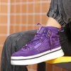 Fashion Purple Mens High top Skateboard Shoes Streetwear Hip Hop Sneakers Men Platform Designer Casual Sports 240223