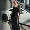 Casual Dresses Black Sleeveless Maxi Dress Women Sexy Summer Long Bodycon Mermaid Party 2024