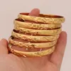 8mm 6st/Lot Dubai Gold Bangles For Women Men 24k Color Etiopiska armband Afrikanska smycken Saudi Arabiska bröllop Bride Gift 240226