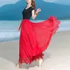 Jupes 2024 Couleur unie Robe longue Femme Sheer Ballet Party Dance Printemps / Été Casual Costume de vacances P771