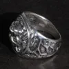 Solid 925 Sterling Silver Mens Lion Ring Vintage Steampunk Retro Biker Rings For Men Trees Deers Engraved Male Jewelry 240220