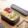 Bento Boxes Lunch Box in acciaio inossidabile Scatole per studenti per adulti Contenitore per alimenti portatile in silicone L240307