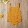 Jumpsuits Kids Spring Summer Newborn Baby Clothing Baby Boy Girl Knitted Rompers Solid Jumpsuit Ruffle Sleeveless One-Piece Clothes L240307